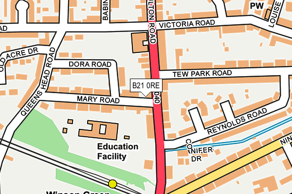 B21 0RE map - OS OpenMap – Local (Ordnance Survey)