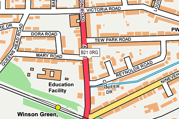 B21 0RG map - OS OpenMap – Local (Ordnance Survey)