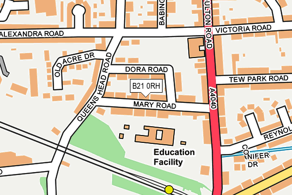 B21 0RH map - OS OpenMap – Local (Ordnance Survey)