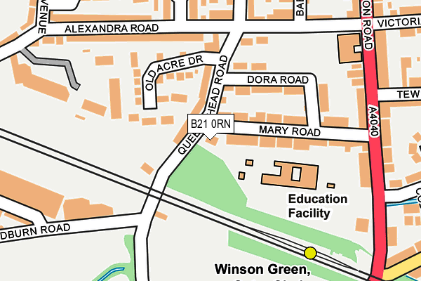 B21 0RN map - OS OpenMap – Local (Ordnance Survey)