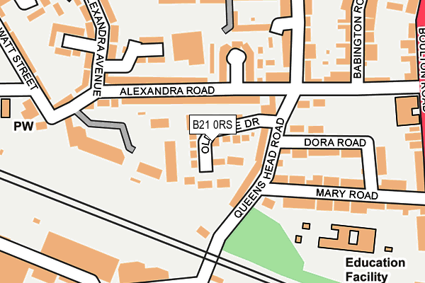 B21 0RS map - OS OpenMap – Local (Ordnance Survey)
