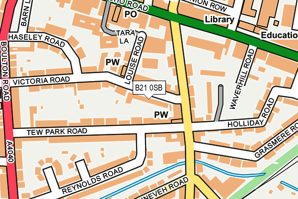 B21 0SB map - OS OpenMap – Local (Ordnance Survey)