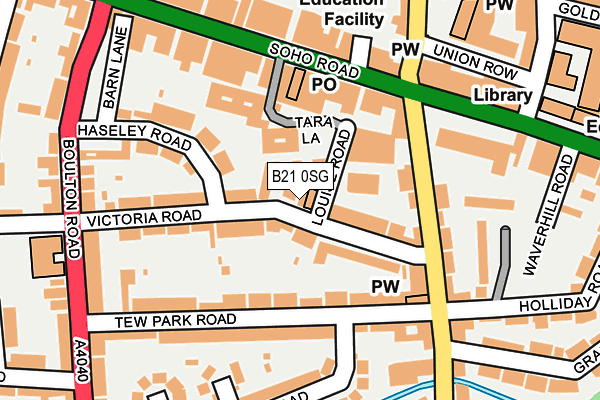 B21 0SG map - OS OpenMap – Local (Ordnance Survey)