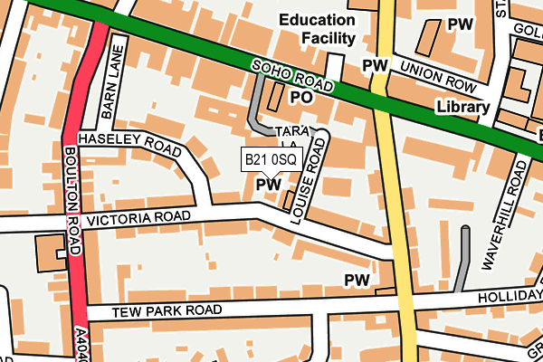 B21 0SQ map - OS OpenMap – Local (Ordnance Survey)