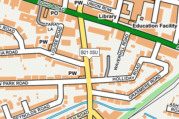 B21 0SU map - OS OpenMap – Local (Ordnance Survey)