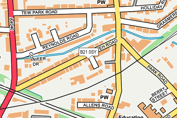 B21 0SY map - OS OpenMap – Local (Ordnance Survey)