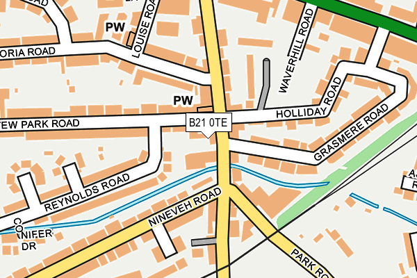 B21 0TE map - OS OpenMap – Local (Ordnance Survey)