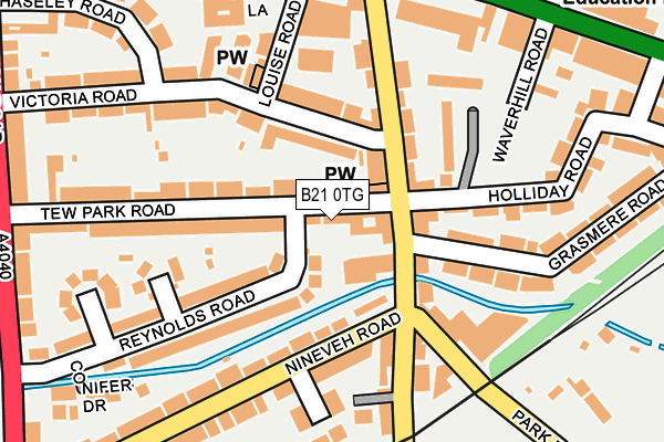 B21 0TG map - OS OpenMap – Local (Ordnance Survey)