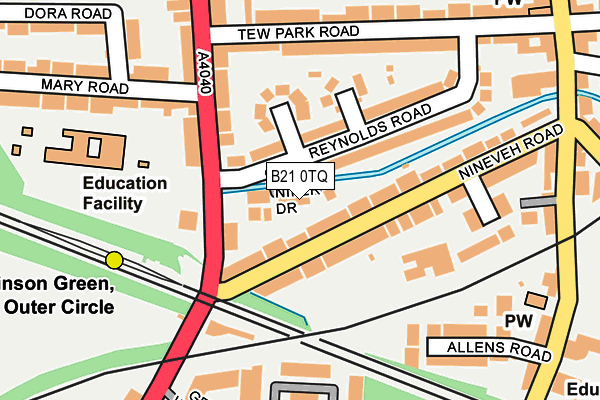 B21 0TQ map - OS OpenMap – Local (Ordnance Survey)