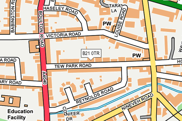 B21 0TR map - OS OpenMap – Local (Ordnance Survey)