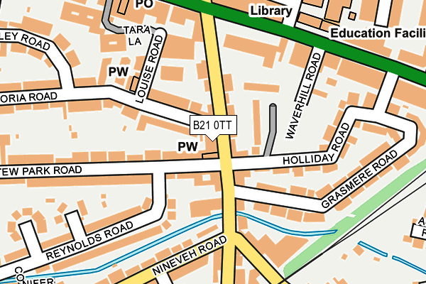 B21 0TT map - OS OpenMap – Local (Ordnance Survey)