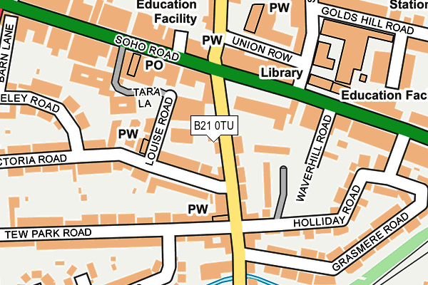 B21 0TU map - OS OpenMap – Local (Ordnance Survey)