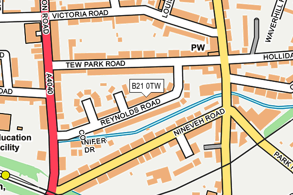 B21 0TW map - OS OpenMap – Local (Ordnance Survey)