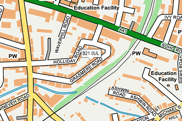 B21 0UL map - OS OpenMap – Local (Ordnance Survey)