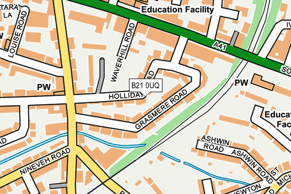 B21 0UQ map - OS OpenMap – Local (Ordnance Survey)