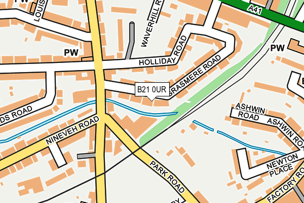 B21 0UR map - OS OpenMap – Local (Ordnance Survey)