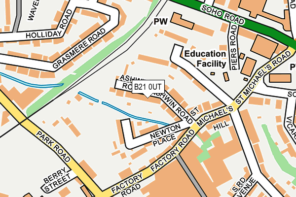 B21 0UT map - OS OpenMap – Local (Ordnance Survey)