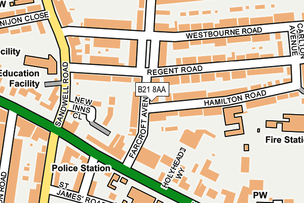 B21 8AA map - OS OpenMap – Local (Ordnance Survey)