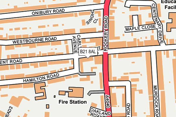 B21 8AL map - OS OpenMap – Local (Ordnance Survey)