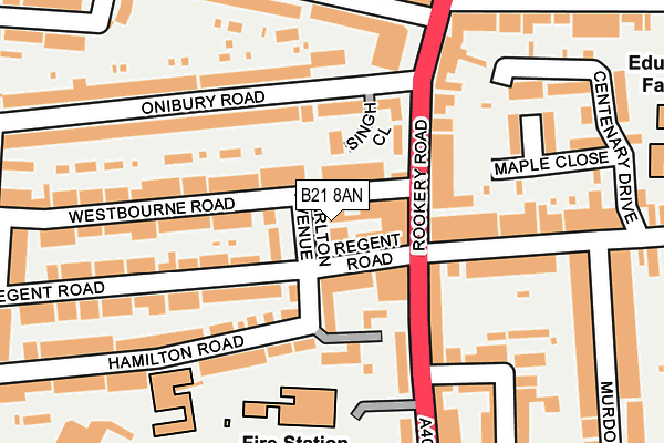 B21 8AN map - OS OpenMap – Local (Ordnance Survey)