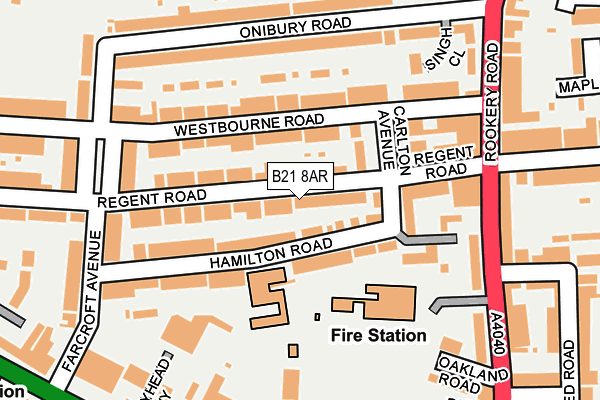 B21 8AR map - OS OpenMap – Local (Ordnance Survey)