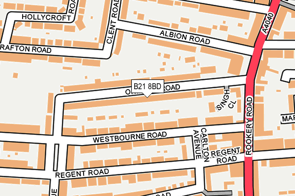 B21 8BD map - OS OpenMap – Local (Ordnance Survey)