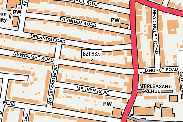 B21 8BX map - OS OpenMap – Local (Ordnance Survey)