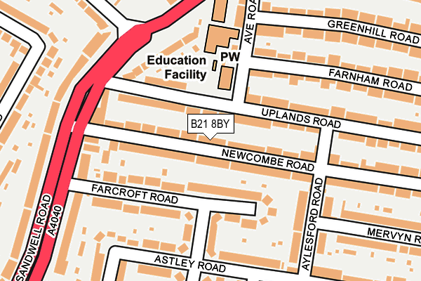 B21 8BY map - OS OpenMap – Local (Ordnance Survey)