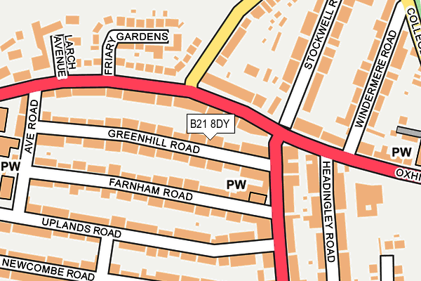 B21 8DY map - OS OpenMap – Local (Ordnance Survey)