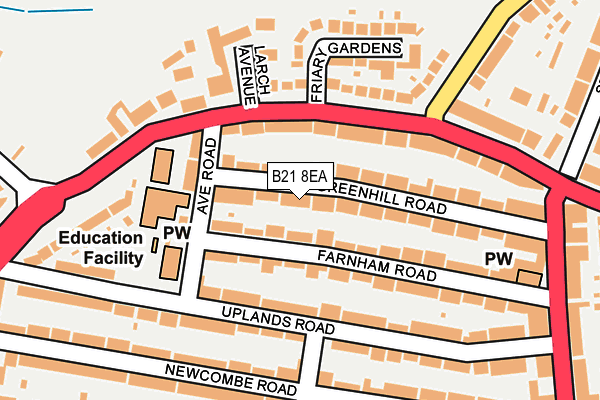 B21 8EA map - OS OpenMap – Local (Ordnance Survey)