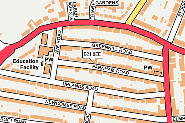 B21 8EE map - OS OpenMap – Local (Ordnance Survey)