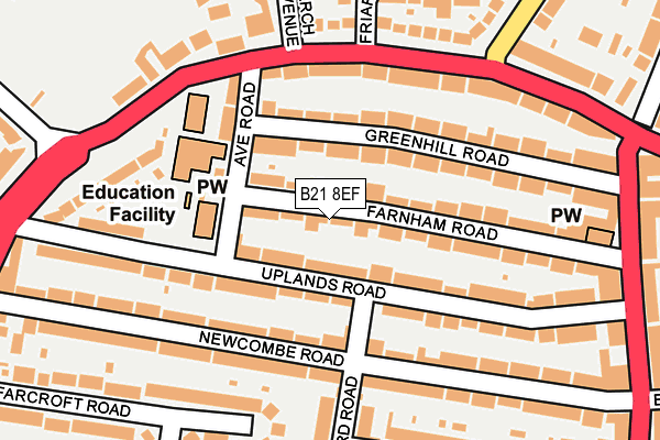 B21 8EF map - OS OpenMap – Local (Ordnance Survey)