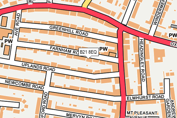 B21 8EQ map - OS OpenMap – Local (Ordnance Survey)