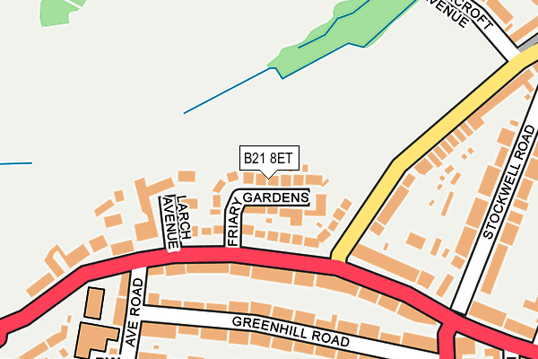 B21 8ET map - OS OpenMap – Local (Ordnance Survey)