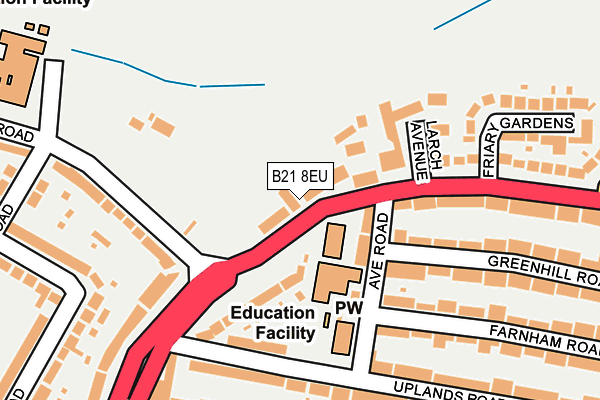 B21 8EU map - OS OpenMap – Local (Ordnance Survey)