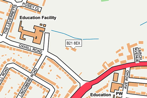 B21 8EX map - OS OpenMap – Local (Ordnance Survey)