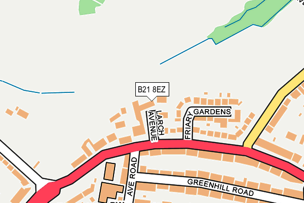 B21 8EZ map - OS OpenMap – Local (Ordnance Survey)