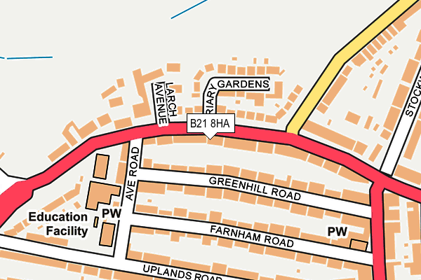 B21 8HA map - OS OpenMap – Local (Ordnance Survey)