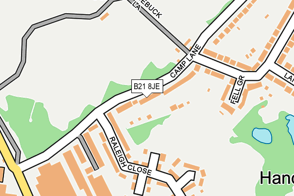 B21 8JE map - OS OpenMap – Local (Ordnance Survey)