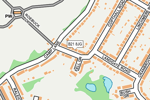 B21 8JG map - OS OpenMap – Local (Ordnance Survey)