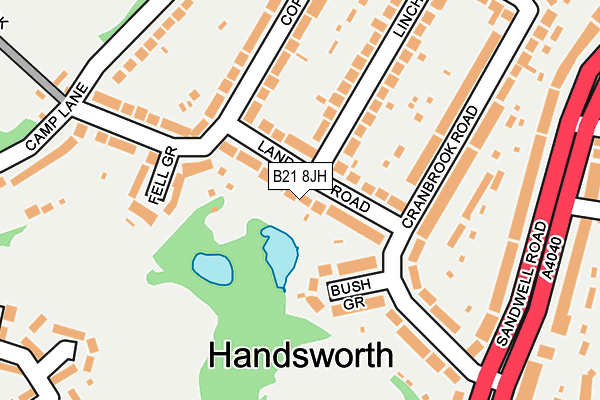 B21 8JH map - OS OpenMap – Local (Ordnance Survey)