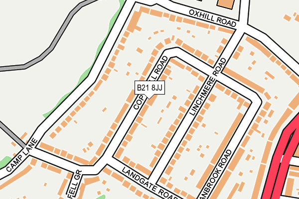 B21 8JJ map - OS OpenMap – Local (Ordnance Survey)