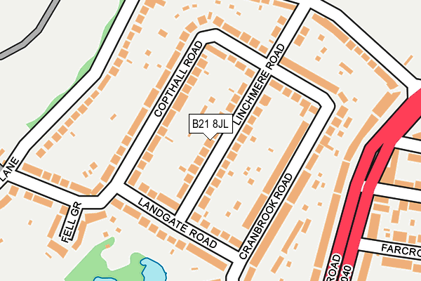 B21 8JL map - OS OpenMap – Local (Ordnance Survey)