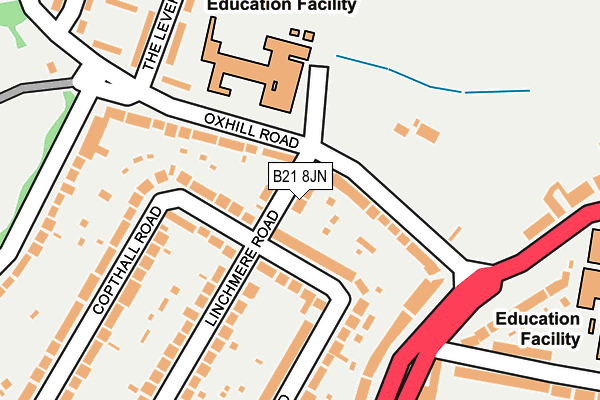 B21 8JN map - OS OpenMap – Local (Ordnance Survey)