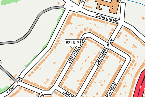 B21 8JP map - OS OpenMap – Local (Ordnance Survey)