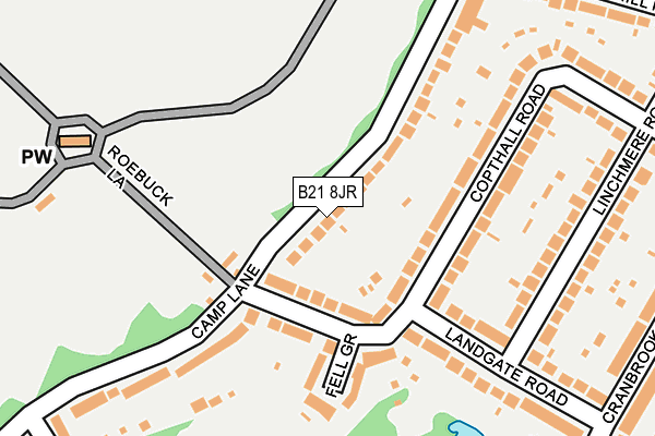 B21 8JR map - OS OpenMap – Local (Ordnance Survey)