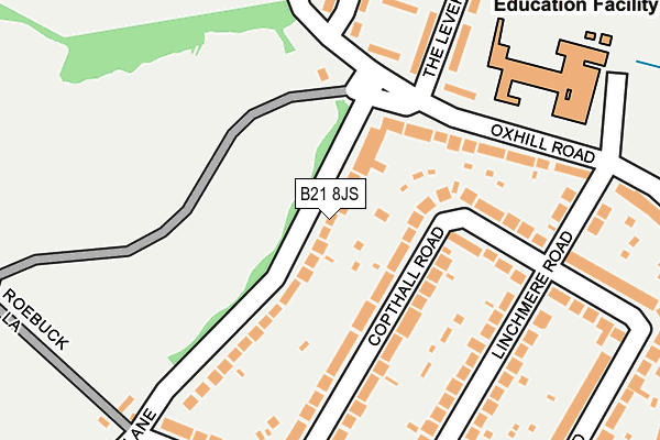 B21 8JS map - OS OpenMap – Local (Ordnance Survey)