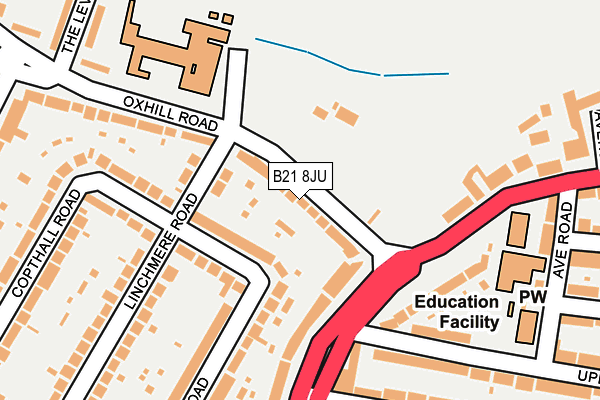 B21 8JU map - OS OpenMap – Local (Ordnance Survey)