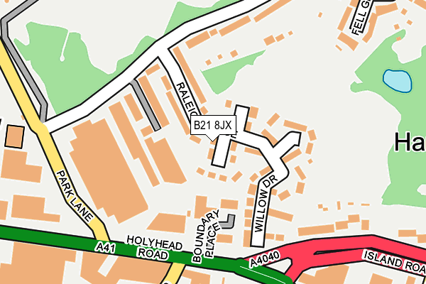 B21 8JX map - OS OpenMap – Local (Ordnance Survey)