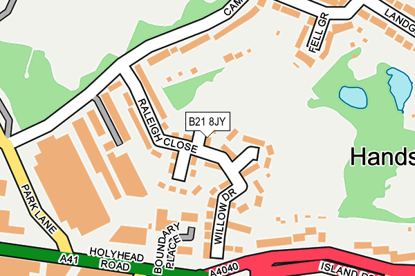 B21 8JY map - OS OpenMap – Local (Ordnance Survey)